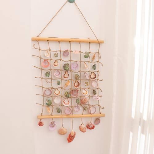 Tenture murale en coquillages rideau artisanal réutilisable et durable - 7