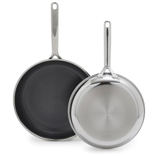 Image of GreenPan Spectra 2pc(10 inch & 12 inch) Hybrid Stainless Steel Nonstick Skillet Set