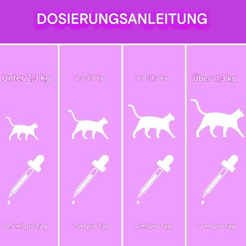 Generisch Beruhigende Leckerlis Für Katzen,60ml Beruhigungstropfen für Schlaf | Nahrungsergänzungsmittel Gegen Aggressionen Für Schlaf Miauen Gewitter Reisen Zuhause - Bei Transport Fellpflege