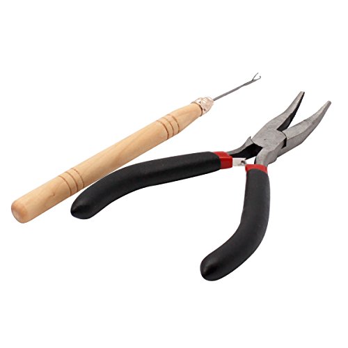 Foto von HQdeal Federhaarverlängerungs-Set, mit 52 Synthetischen Federn, 100 Perlen, Zange und Häkchen