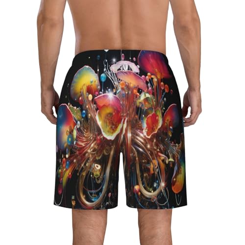Abstract Trumpet Flower Men Beach Pants â€“ Swim Trunks for Men,Quick-Dry and Comfortable, Suitable for Beach, Surf, and Everyday Wear4