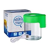 Honeypuff Magnifying Jar with Light, Light-Up LED Transparent Glass Air Tight Storage Jars Magnifying Viewing Jar (Green)