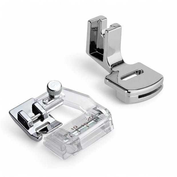 Zenith Bias Tape & Gathering Presser Foot Combo - Snap-On for Low Shank Machines | Fits Usha Janome, Brother, Singer | for Bias Binding, Ruffles & Pleats | (Bias Tape Foot & Gathering)-image-10