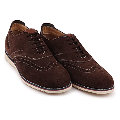 Image of FAUSTO Men's Suede Leather Oxford Casual Shoes