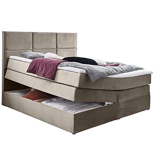 Moebella Boxspringbett 180x200 mit Bettkasten und Topper, 7-Zonen...