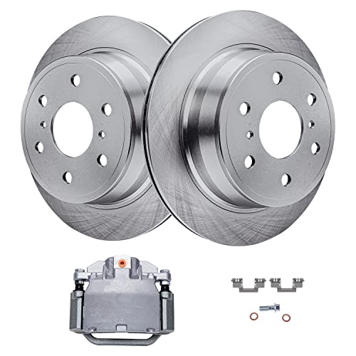Image of Detroit Axle - Rear Brake Kit for Chevy GMC Silverado Sierra 1500 Tahoe Yukon Cadillac Escalade Disc Brakes Rotors Disc Brake Caliper w /Bracket Replacement