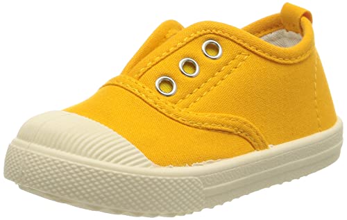DEBAIJIA Mädchen Jungs Flache Schuhe 2-5 Jahre Kinder Karikatur Low-Top Segeltuch Kleinkind Turnschuhe Weiche Sohle rutschfest Gemütlich Leicht EU 28 Gelb(Etikettengröße 28) Shoes Cover