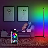 wohnzimmer beleuchtung 【RGB Stehlampe Dimmbar】--1-100% Dimmer und Helligkeit zur Einstellung von 16 Millionen und mehr als 300 Lichtmodi. Bunte Beleuchtung bietet Ihnen einen besseren visuellen Genuss