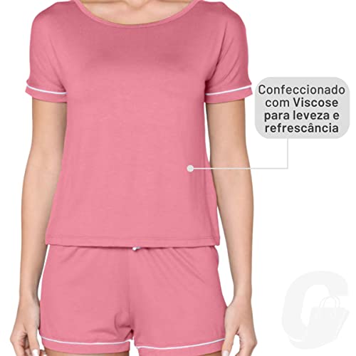 Pijama Lupo AF Short Doll Curto - Viscose feminino Goiaba P