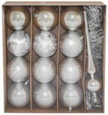 SRL Set of 12 Silver Lace + Balls, 8 cm, Taglia Unica