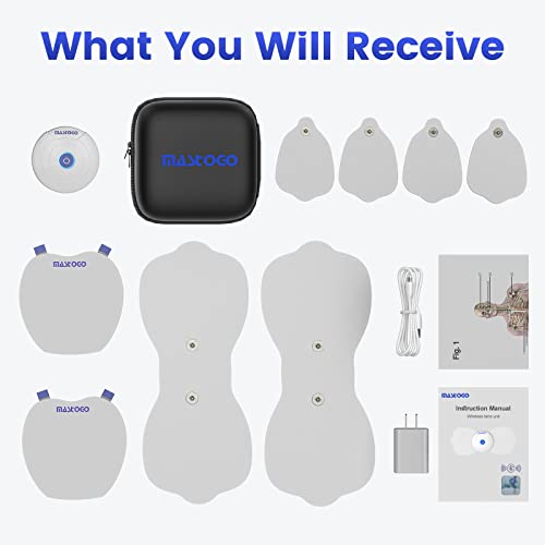 Mastogo Wireless Tens & Ems Unit Back Pain Relief Massager - App Controlled Bluetooth Ems Muscle Stimulator Machine For Back Shoulder Leg Neck Pain Relief #TOP7