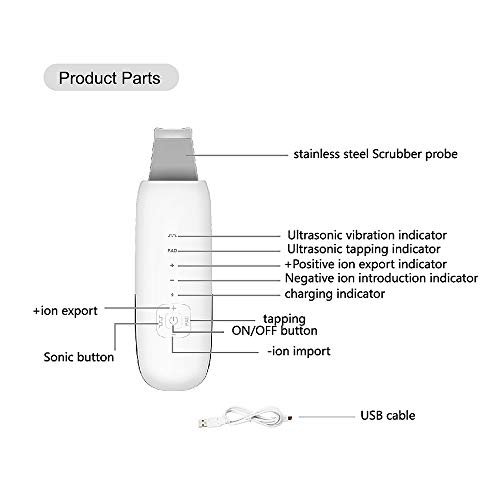 Limpador de Pele,Baugger Limpador de rosto ultra-sônico Purificador de pele, massageador, aperto fac