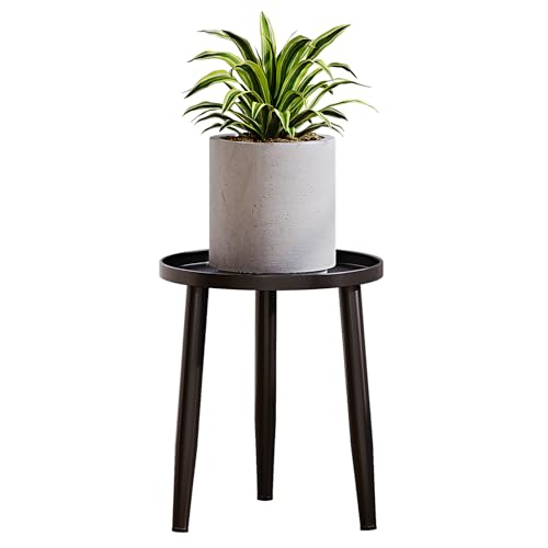 ZETONIQ Adjustable Height Plant Stand with Tray, Metal Plant Holder