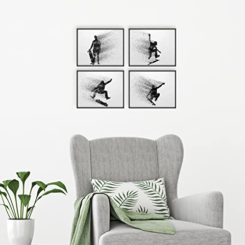 Summit Designs Skateboarding Wall Art Prints - Silhouette – Set Of 4 (8X10) Poster Photos - Bedroom - Man Cave #TOP3