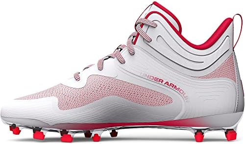 Under Armour Men's Command Mid Lacross MT TPU Cleat Shoe, White, 12