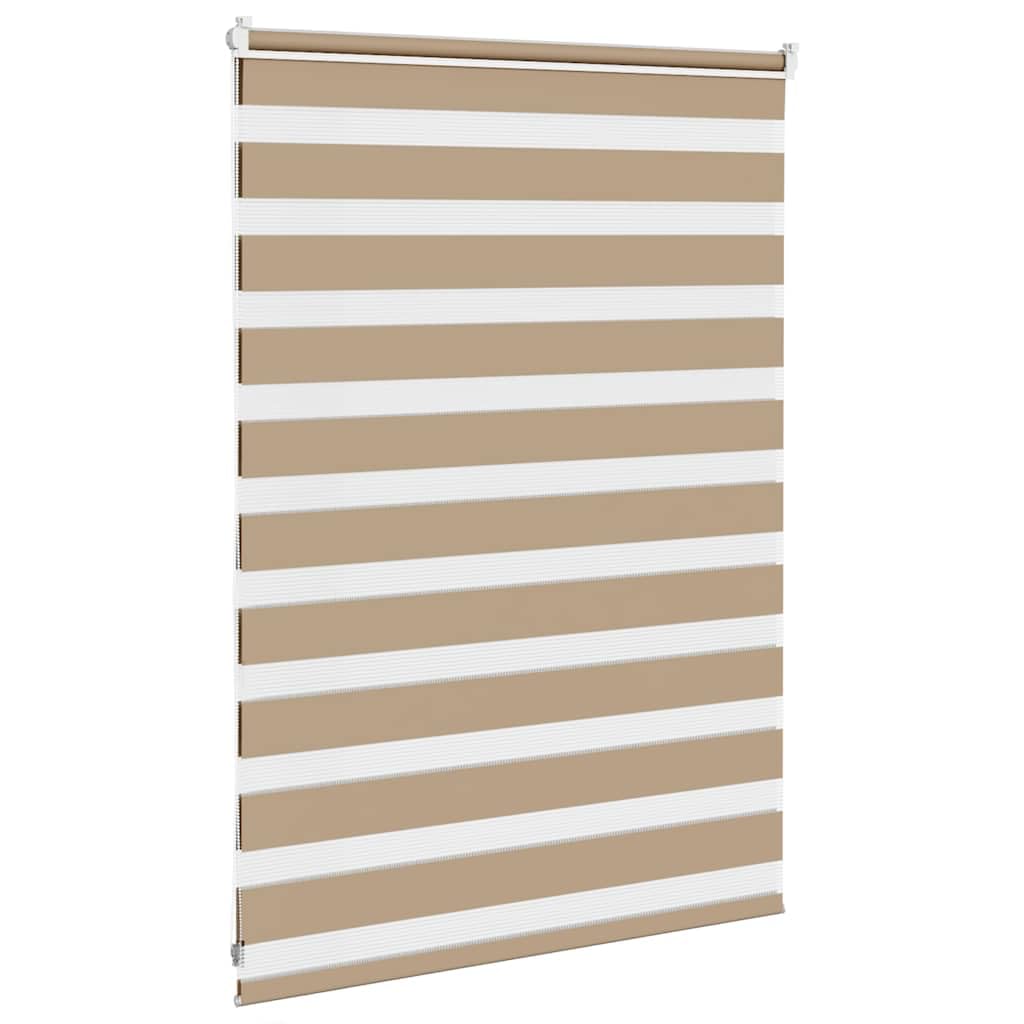 Store Zèbre Enrouleur Jour NuitMarron Sable 115 x 100 cm, Rideau Occultant Double Tissu Polyester sans Perçage, Store Vénitien Tamisant Modulable Salon Bureau Chambre