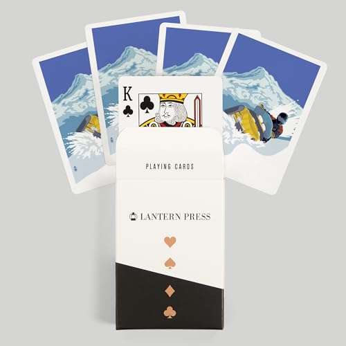 Lantern Press Snowmobile, 52 cartas tamaño póker miniatura 6
