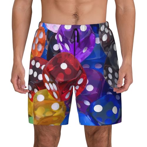 Maillot de bain imprimé dés pour homme doté d'une finition haut de gamme et short de plage chic