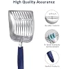 WePet Cat Litter Scoop, Aluminum Alloy Sifter, Kitty Metal Scooper, Deep Shovel, Long Handle, Poop Sifting, Kitten Pooper Lifter, Durable, Heavy Duty, for Litter Box