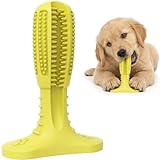 Dog Toothbrush Chew Toy – Natural Rubber Dental Care Stick for Teeth Cleaning & Gum Massage Yellow