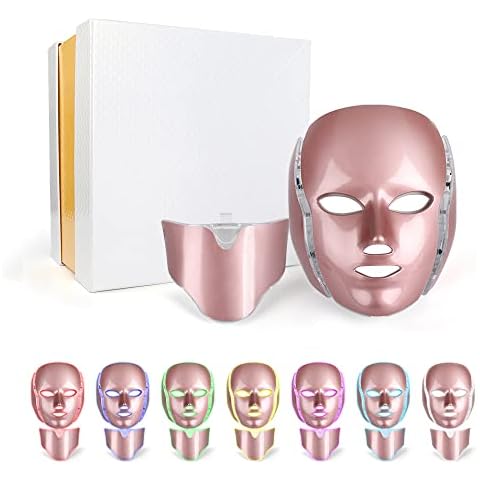 7 Colors LED Facial Mask Face Neck Photon Rejuvenation Beauty Machine Skin Tightening Wrinkles Toning Mask for Salon Home Use Cover