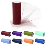 Rebanky 8 Rollo de Tela de Tul Colores Surtidos 15 cm x 23 m Tela de Tul por Metros Poliéster para Manualidades Tutús de Ballet, Bodas, Falda de Mesa y Decoración DIY
