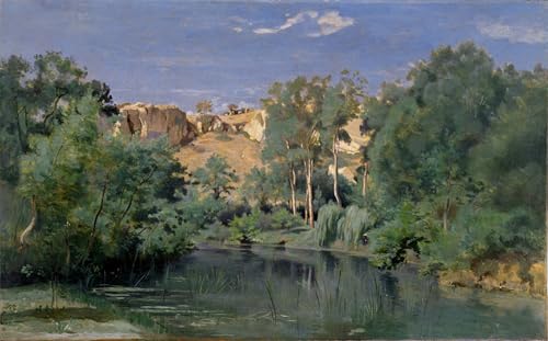 Toile Paysage Boisé Jean-Baptiste Camille Corot 60x90cm Décoration Salon