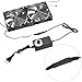 QWORK 2 x 120mm 240mm Computer Fan with 110V-240V AC Plug, Speed Controller 3V to 12V for PCs Receiver Server Workstation Cooling