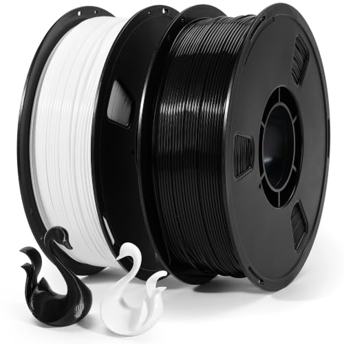 Image of Dynta PLA 3D Printing Filament 1KG - 1.75mm High Precision ±0.02mm 3D Printer Filament, Compatible with Creality Ender-3 V3, Prusa Mini+, Perfect for Beginners and Hobby DIY Users, Black & White