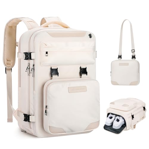 Maelstrom Travel Backpack for Women Men,30L Laptop Backpack Fits 17-Inch Laptop,Carry On Backpack for Airplanes with Crossbody Bag&Shoe Compartment&Toiletry Bag (Beige, Large) by Maelstrom - Used condition - US$27.26