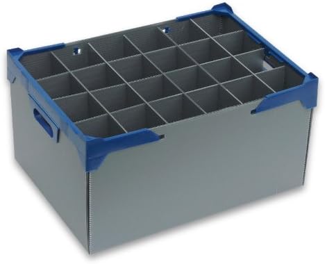 Wine Glass Storage Crate | Glassware Container | 24 Cells | Glass or item max width 81mm, max height 240mm | box ref. 240-24