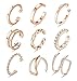 LOLIAS 9 PCS Ohrmanschetten Kleine Creolen für Frauen ohne Piercing Gefälschte Ohrclips CZ Helix Knorpel Muschelmanschetten Ohrringe Set