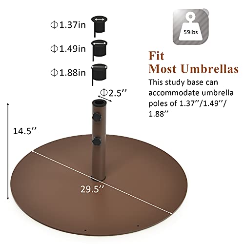 Giantex Patio Umbrella With Base Stand, 10Ft Market Umbrella With 59 Lbs Heavy-Duty Round Umbrella Stand, 180G Polyester Fabric & 6 Sturdy Ribs, Sun Canopy Umbrella, Outdoor Umbrella With Base Included Heavy Duty (Beige) #TOP4