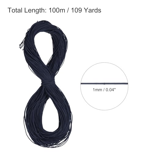 PATIKIL 109 Yards(100m) Bungee Cord Elastic Cord Heavy Stretch String Rope 1mm for Crafting DIY Sewing Hook Straps Camping Tie Down Strap - Image 2