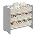 Produktbild SONGMICS Kinderregal, Spielzeugregal, Bücherregal Kinder, mit 9 Aufbewahrungsboxen aus Vliesstoff, Kinderzimmer Regal, geräumig, 29,5 x 62,5 x 60 cm, Taubengrau GKR033G10
