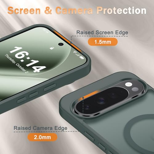 Image of for Google Pixel 10 /10 Pro Case, Matte Magnetic Phone Cover [with 1 Screen Protector] [Support for MagSafe] [Shockproof Military Grade Protection] Translucent Frosted Back, Gray