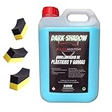 Bass Motor Abrillantador Renovador de Plástico y Neumaticos Coche Moto Gomas Viejas Recupera Brillo Negro Coche Interior Exterior con Esponja Uso Facil Lavado en Casa - Dark Shadow (5 litros)
