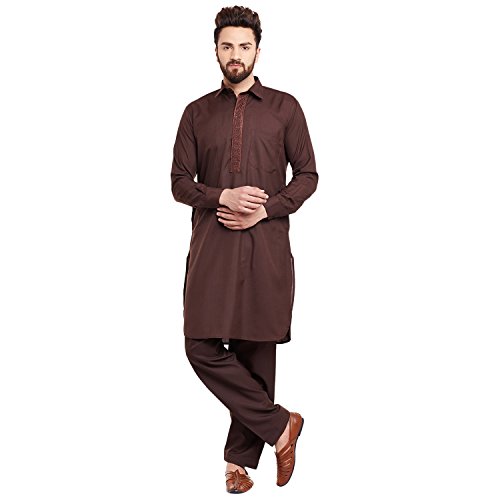 Image of SOJANYA (Since 1958, Men's Silk Blend Grey Kurta Pyjama & Silk Blend Jacket Combo