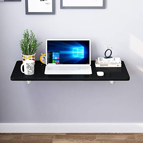 Bureau informatique mural rabattable et table à manger noire
