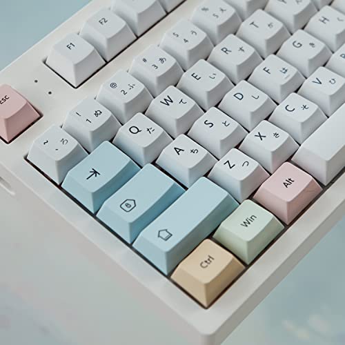Image of CuXiu Chalk Keycaps 136 Keys PBT Keycap Set for Cherry MX Switches Cherry Profile Japanese Keycaps for Mechanical Keyboard Dye Sub gh60 xd64 xd84 xd96 87 104