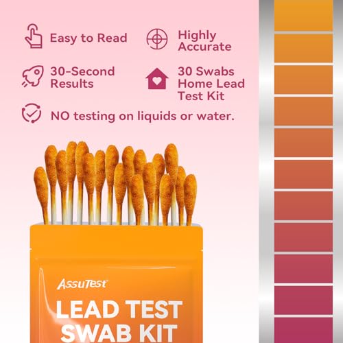Image of AssuTest Lead Test swabs Kit - 30 PCS Lead Paint Test Kit for Home Use, Lead Tester for Dishes Ceramics Toys Metal Wood Jewelry House Furniture Instant Lead Detection in 30 Seconds