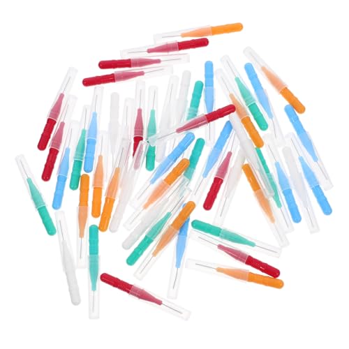 FUNOMOCYA 50pcs Interdental Brush Tooth Brush Picks for Braces Brush for Braces Toothbrushes for Braces Brush Picks Braces Brush Braces Cleaner Brush Teeth Brush Stainless Steel 304