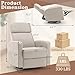 Korser Power Swivel Recliner Chairs for Adults, Electric Glider Rocking Chair Nursery, Glider Recliner Nursery Chair with Classified Side Pocket, Nursery Rocking Chairs with USB and Type-C Ports