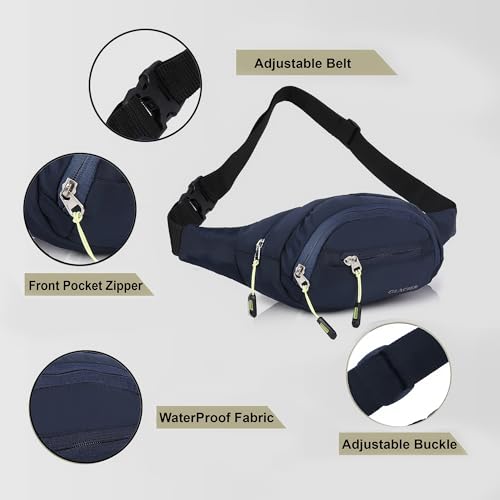 Image of GLACIER Men's & Women's Waist Bag /Fanny Pack | Stylish Crossbody Sling for Travel & Daily Use | Multi-Compartment Lightweight Waist Pouch with Adjustable Strap for Outdoor, Walking & Casual Wear