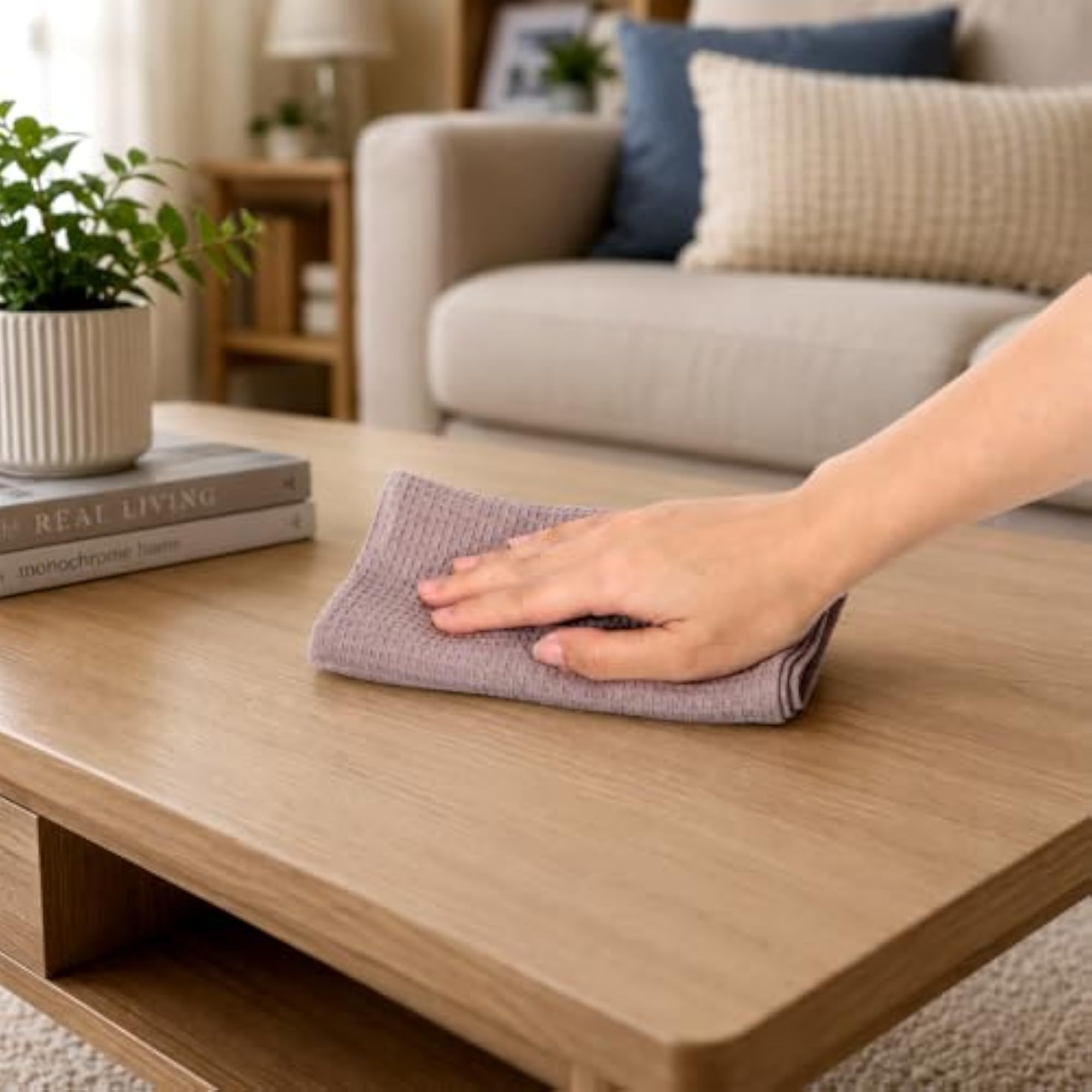 4 Pack Cotton Kitchen Towels, Waffle Weave Dish Towels