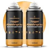 Fogger Abwehrspray – Abwehrmittel gegen Insekten – Mit Zitroneneukalyptusöl – Wirkt gegen Schaben, Flöhe, Motten, Milben, Wanzen & mehr – Insekten Vernebler – Made in Germany (2x150ml)