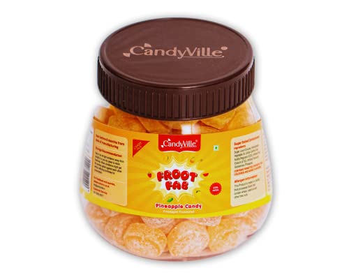 Image of CandyVille Frootfab Pineapple Candy Jar (400 Gm) | Fruit Flavoured Candy