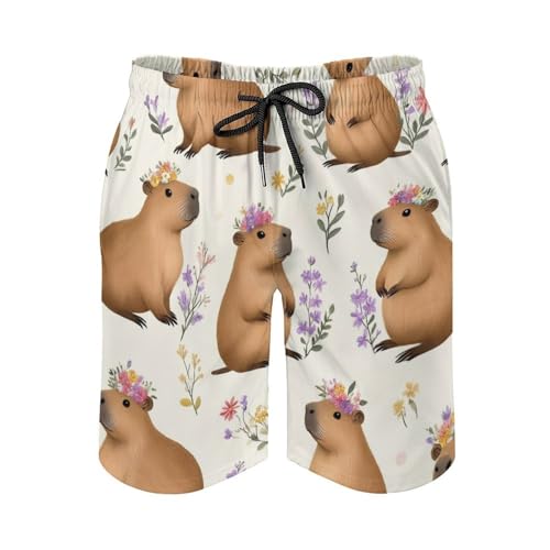 Casual Swim Trunks for Men, Mesh Lining Swimsuits Drawstring Beach Shorts Quick Dry Board Shorts