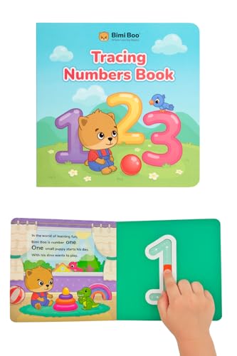 Bimi Boo Numbers Tracing Book - Early Math Tracing Activity for Babies - Toddler Counting Toy
