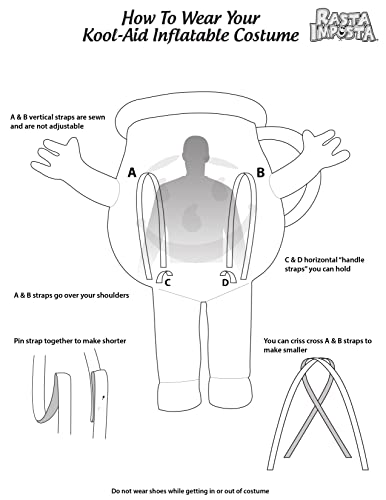 Rasta Imposta Kool Aid Man, Inflatable Costume, Over 6 Feet Tall, Adult One Size; Kool-Aid Sugar Drink Womens Mens Dress Up Party Cosplay Costumes, #TOP4